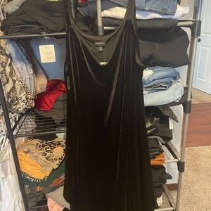 Black velvet lace slip dress Torrid NWT size 3